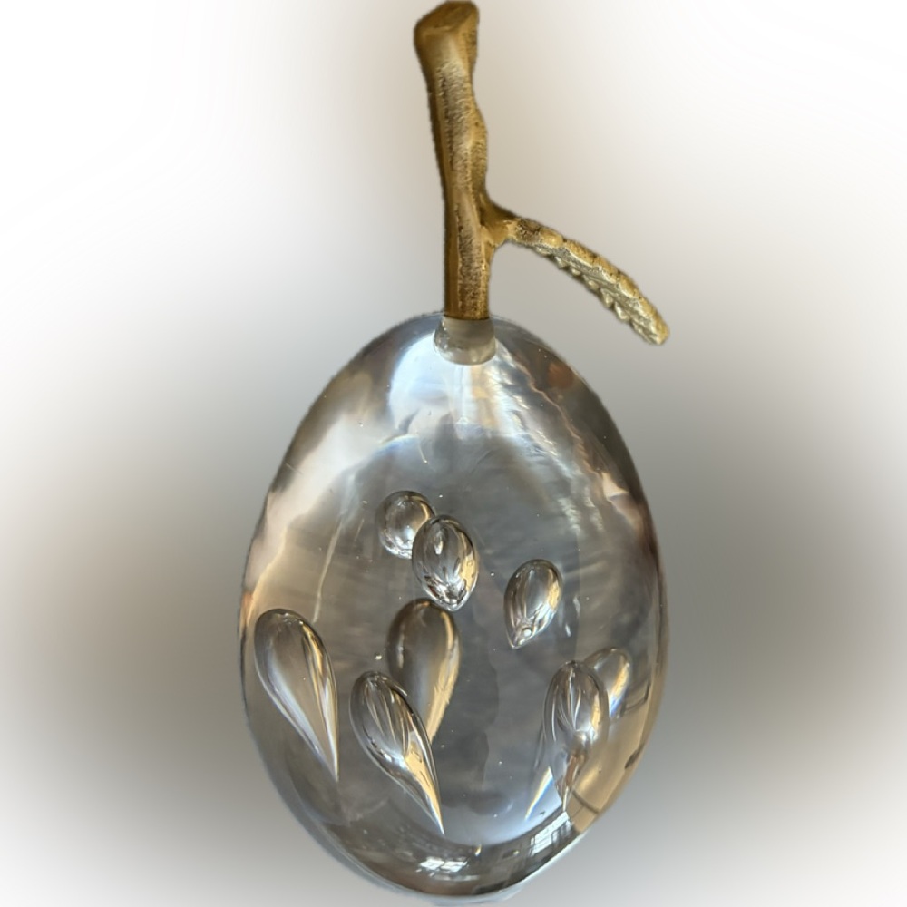 Vintage Clear Glass Pear Paperweight